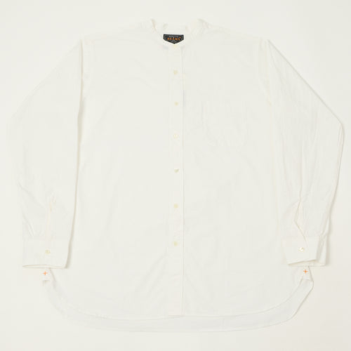 Beams Plus Superfine Band Collar Shirt - White
