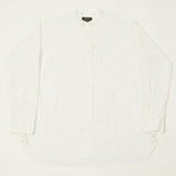 Beams Plus Superfine Band Collar Shirt - White