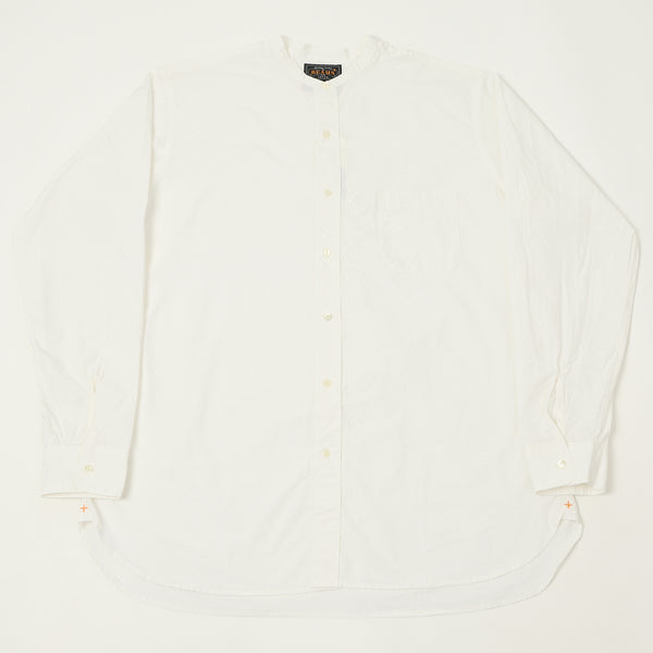 Beams Plus Superfine Band Collar Shirt - White