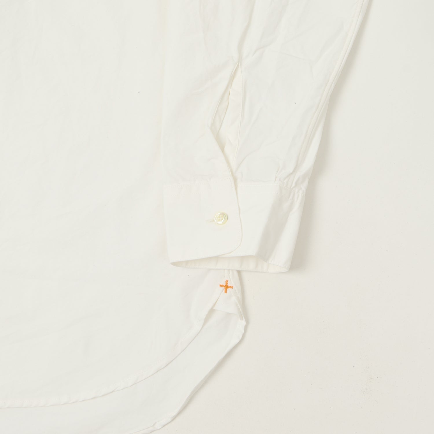 Beams Plus Superfine Band Collar Shirt - White