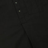 Beams Plus Herringbone Twill Band Collar Pullover Shirt - Black