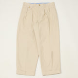 Beams Plus Double Pleat Twill Trousers - Cement