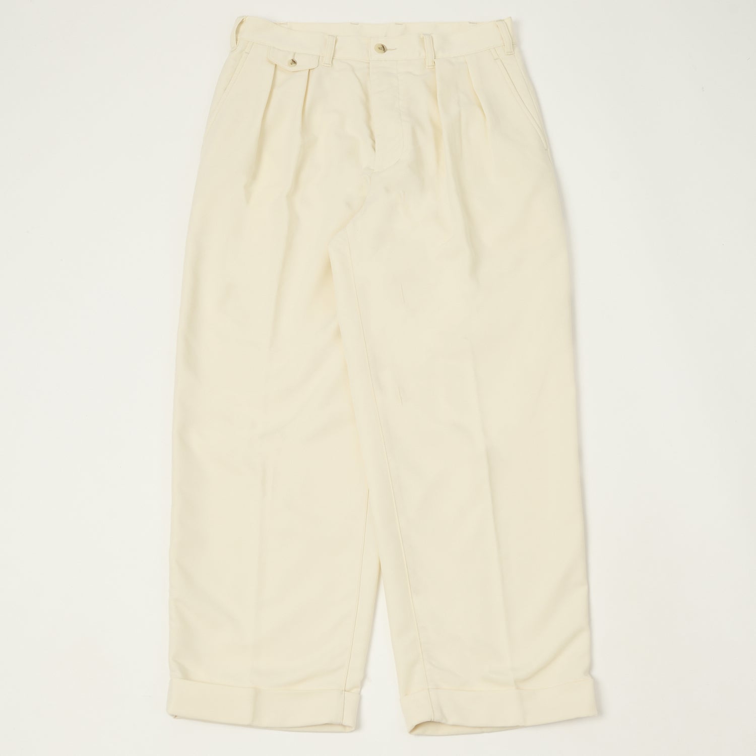 Beams Plus Double Pleat Trousers - Oyster