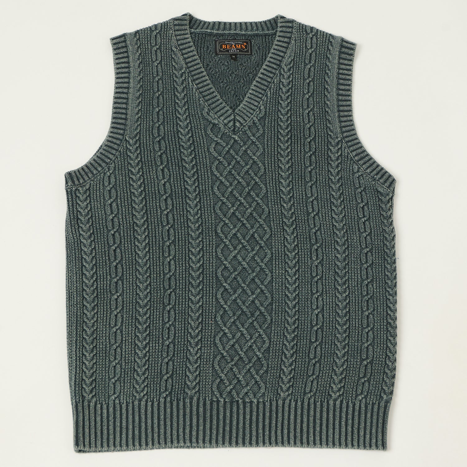 Beams Plus Cotton Aran Vest - Green – SON OF A STAG