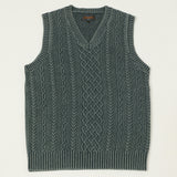 Beams Plus Cotton Aran Vest - Green