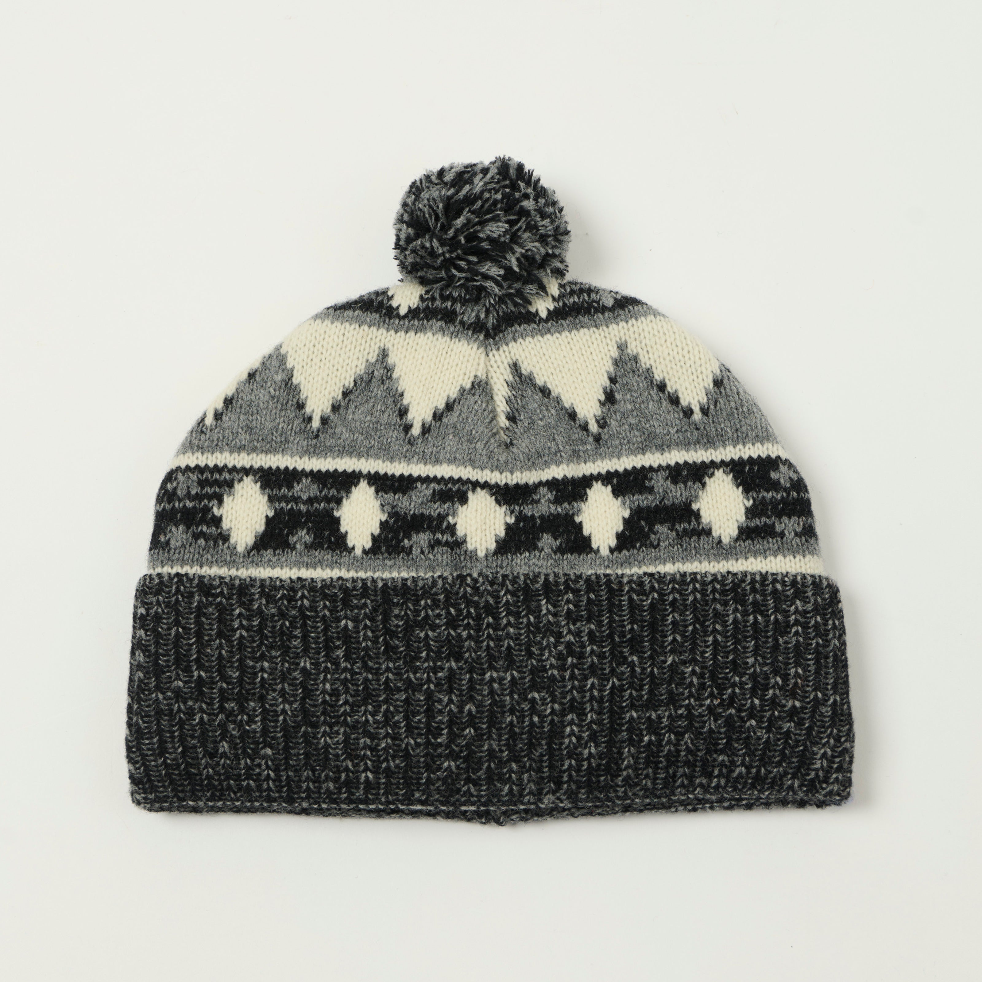 Beams Plus Nordic Bobble Beanie - Grey/Multi
