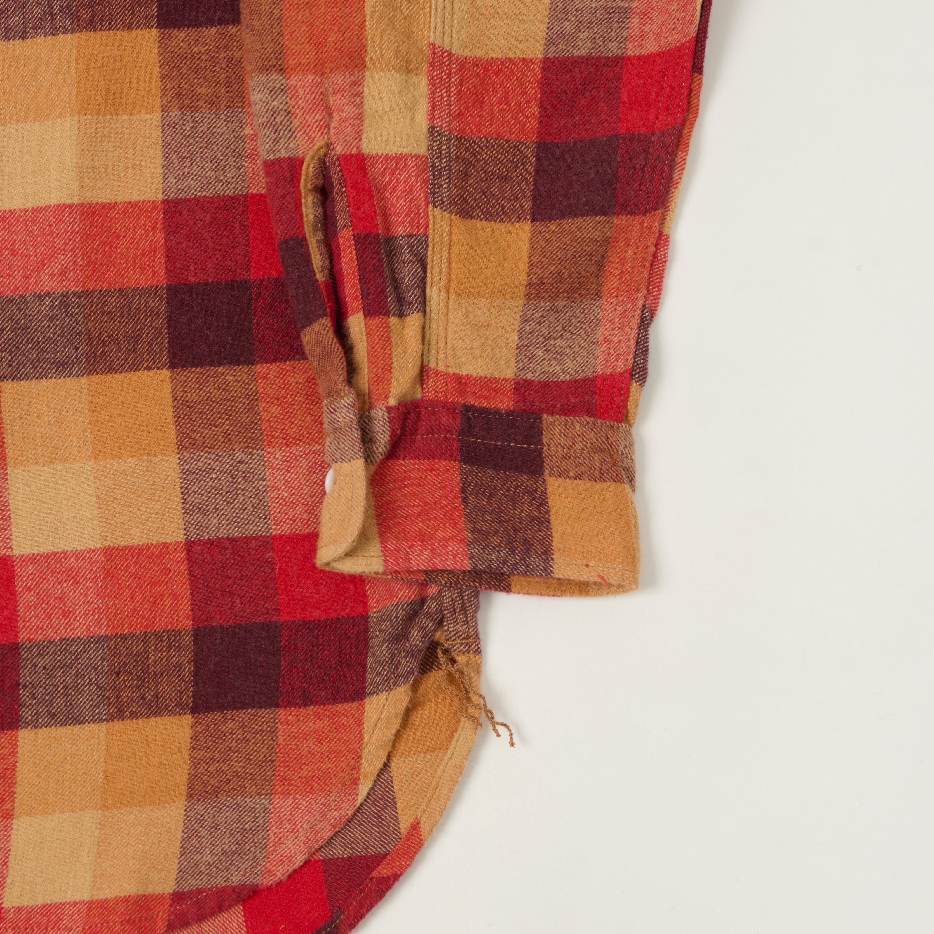 Beams Plus Plaid Flannel Work Shirt - Red
