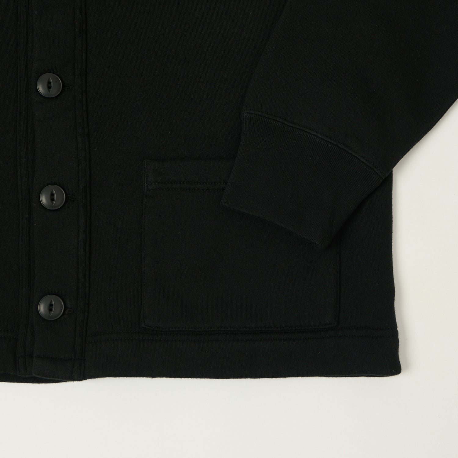 Beams Plus Button Up Sweat Cardigan - Black
