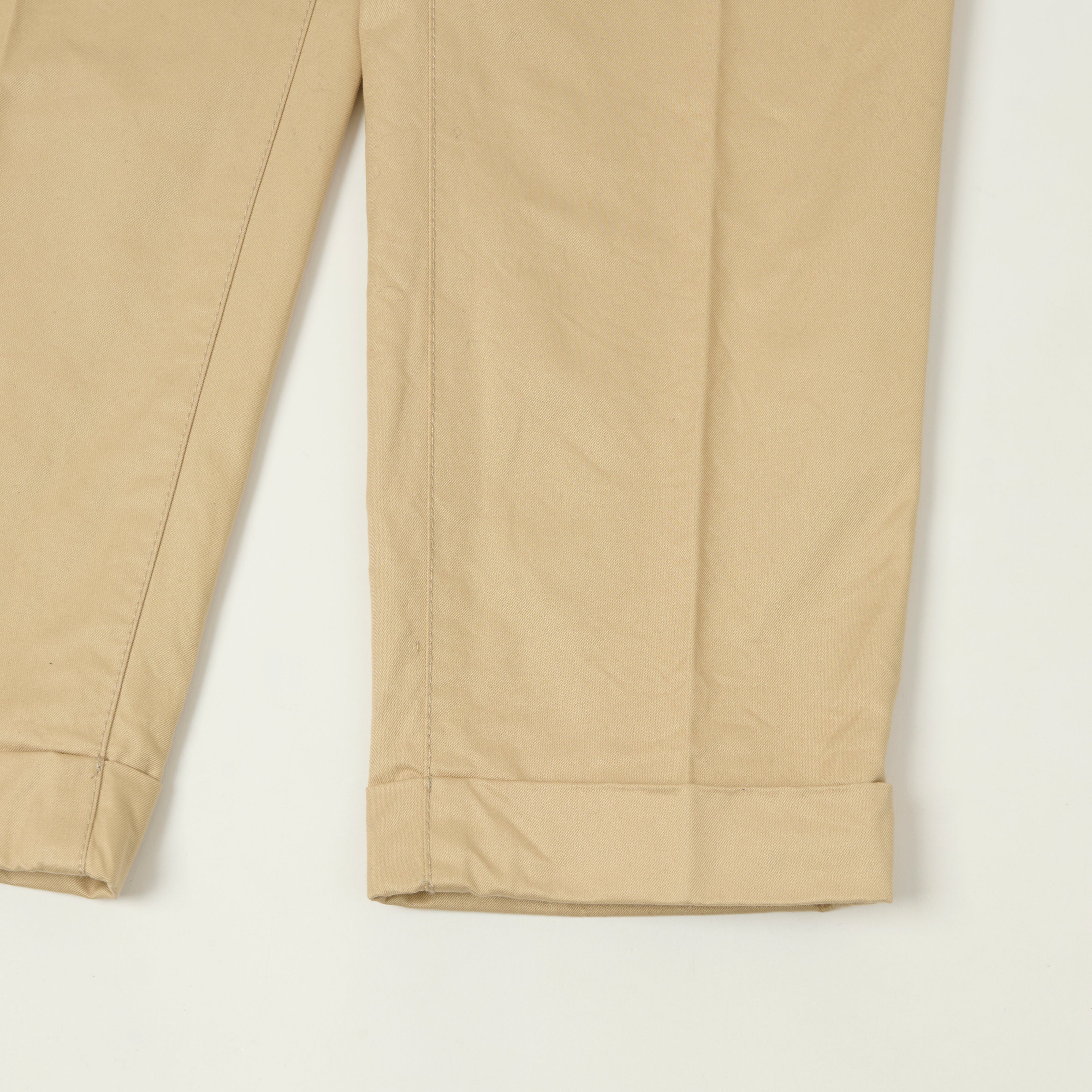 Beams Plus Single Pleat Tapered Chino - Beige