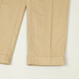 Beams Plus Single Pleat Tapered Chino - Beige