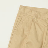 Beams Plus Single Pleat Tapered Chino - Beige