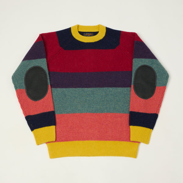 Beams Plus Multi Stripe Jumper - Yellow/Multi