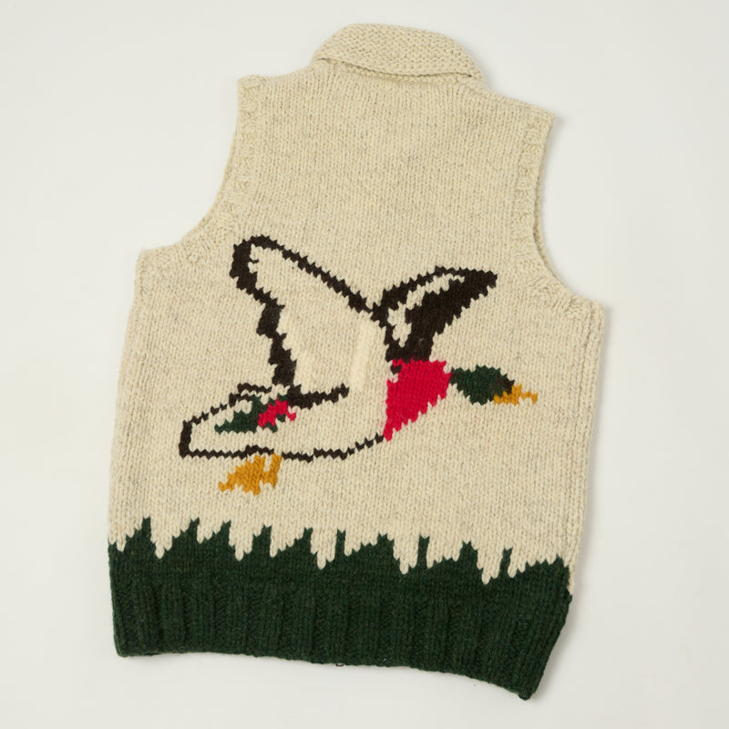 Beams Plus Shawl Collar Duck 'Cowichan' Vest - Beige