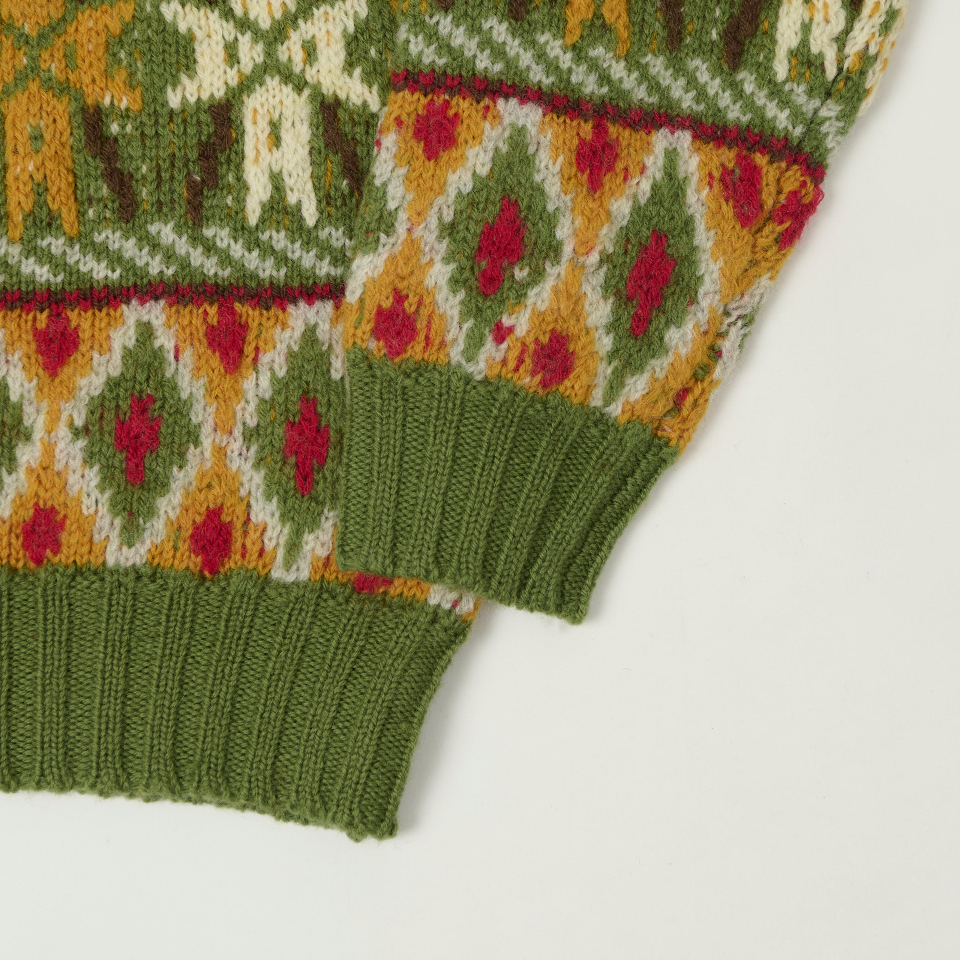 Beams Plus Fair Isle Jumper - Green