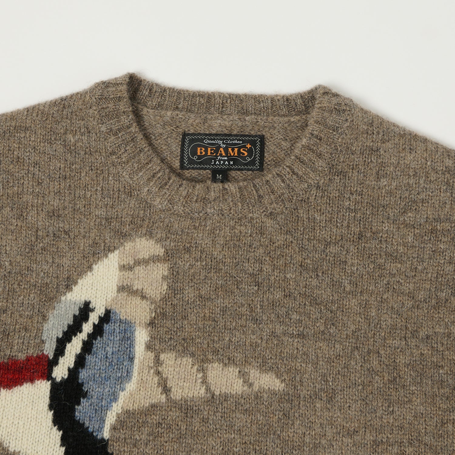 Beams Plus 'Intarsia' Mallard Knit Pullover - Beige
