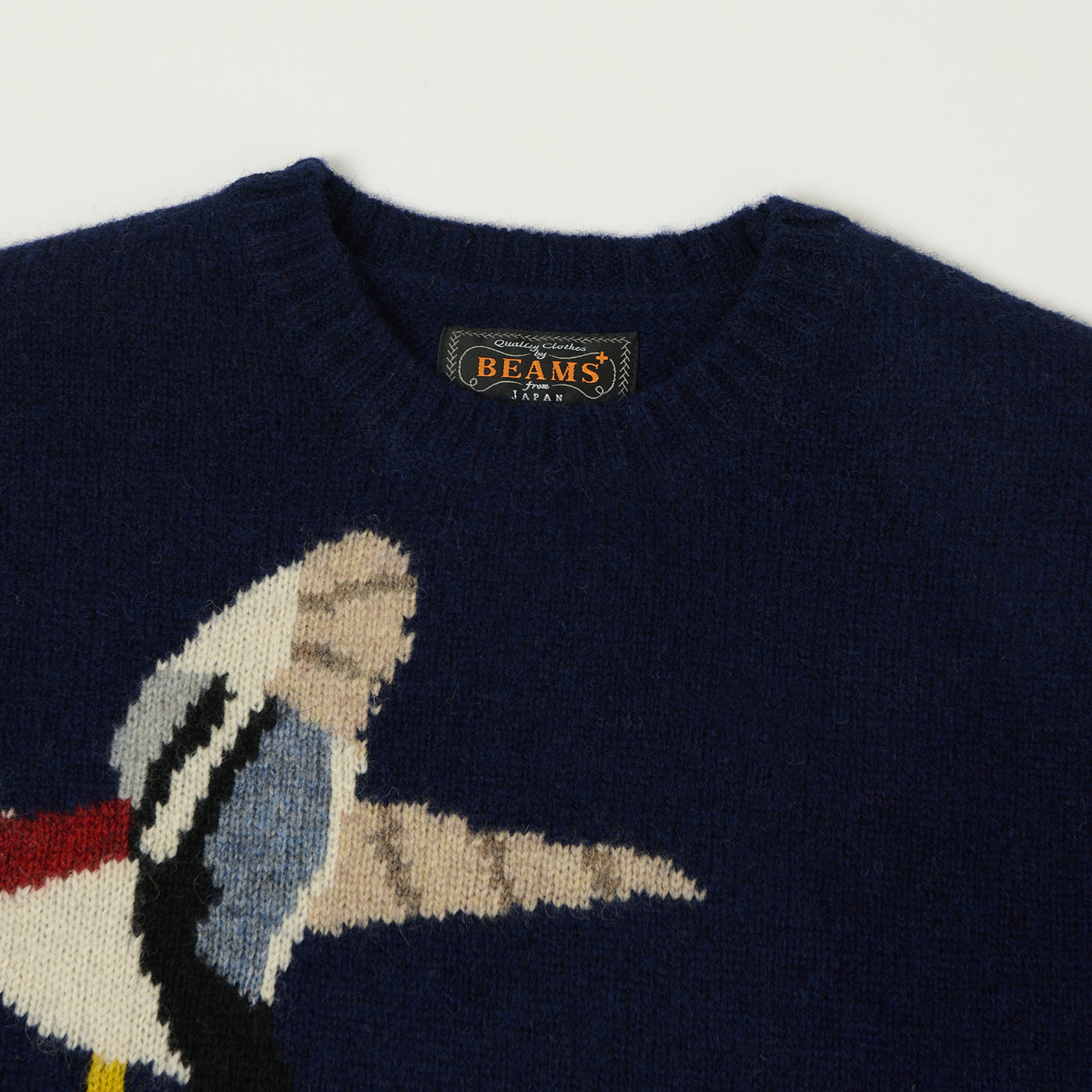Beams Plus 'Intarsia' Mallard Knit Pullover - Navy