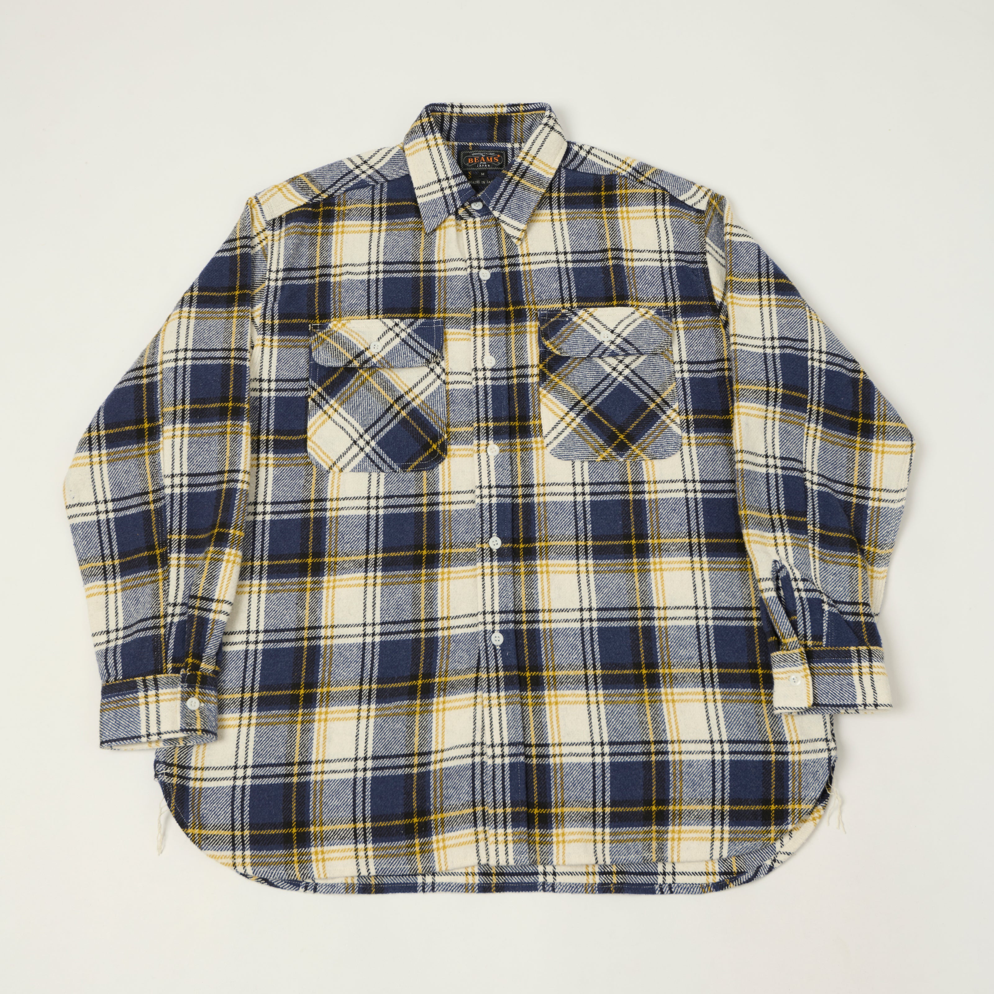 Beams Plus 'Jazz Nep' Plaid Flannel Shirt - Purple