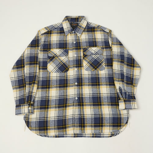Beams Plus 'Jazz Nep' Plaid Flannel Shirt - Purple