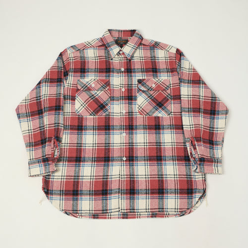 Beams Plus 'Jazz Nep' Plaid Flannel Shirt - Pink