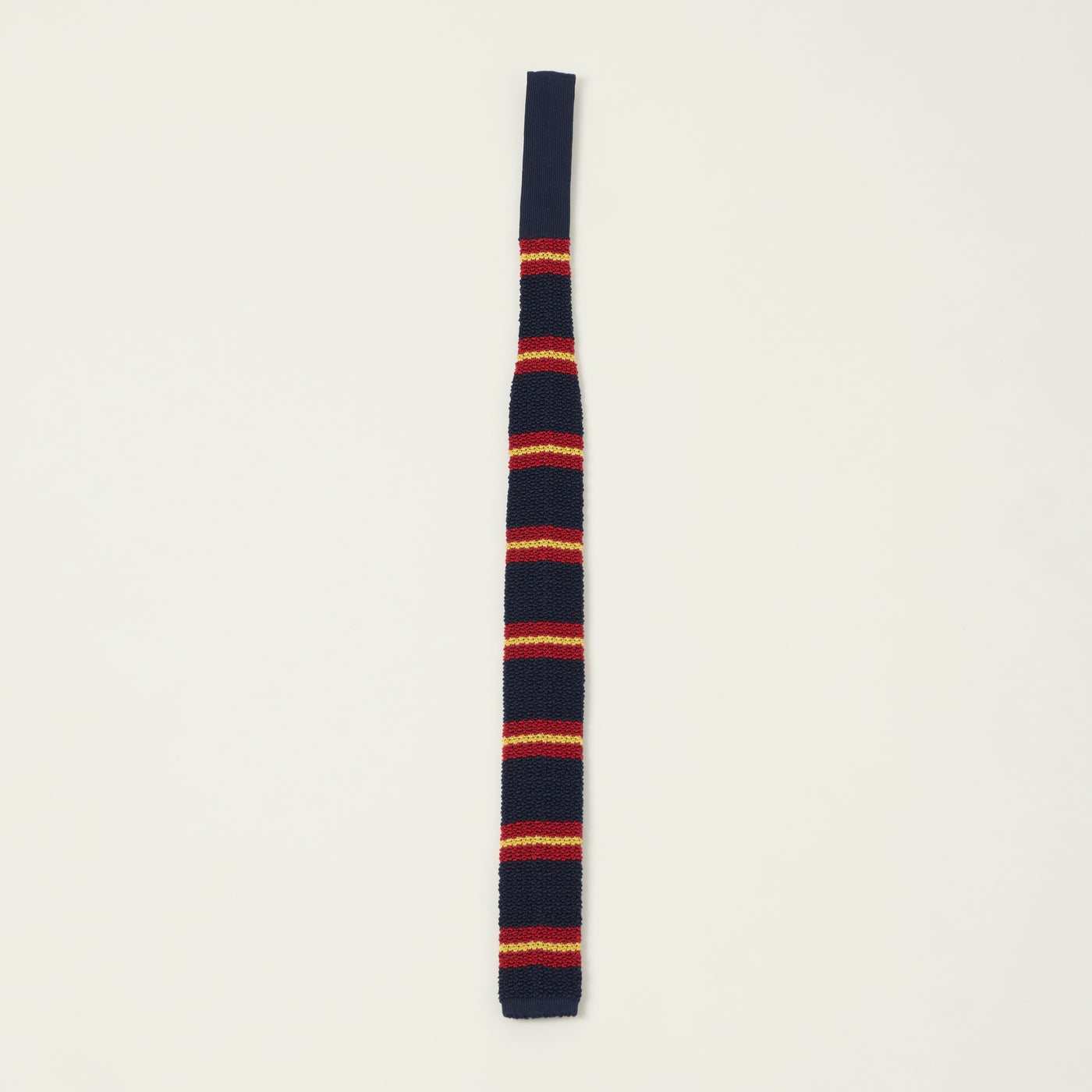 Beams Plus Striped Knitted Tie - Navy