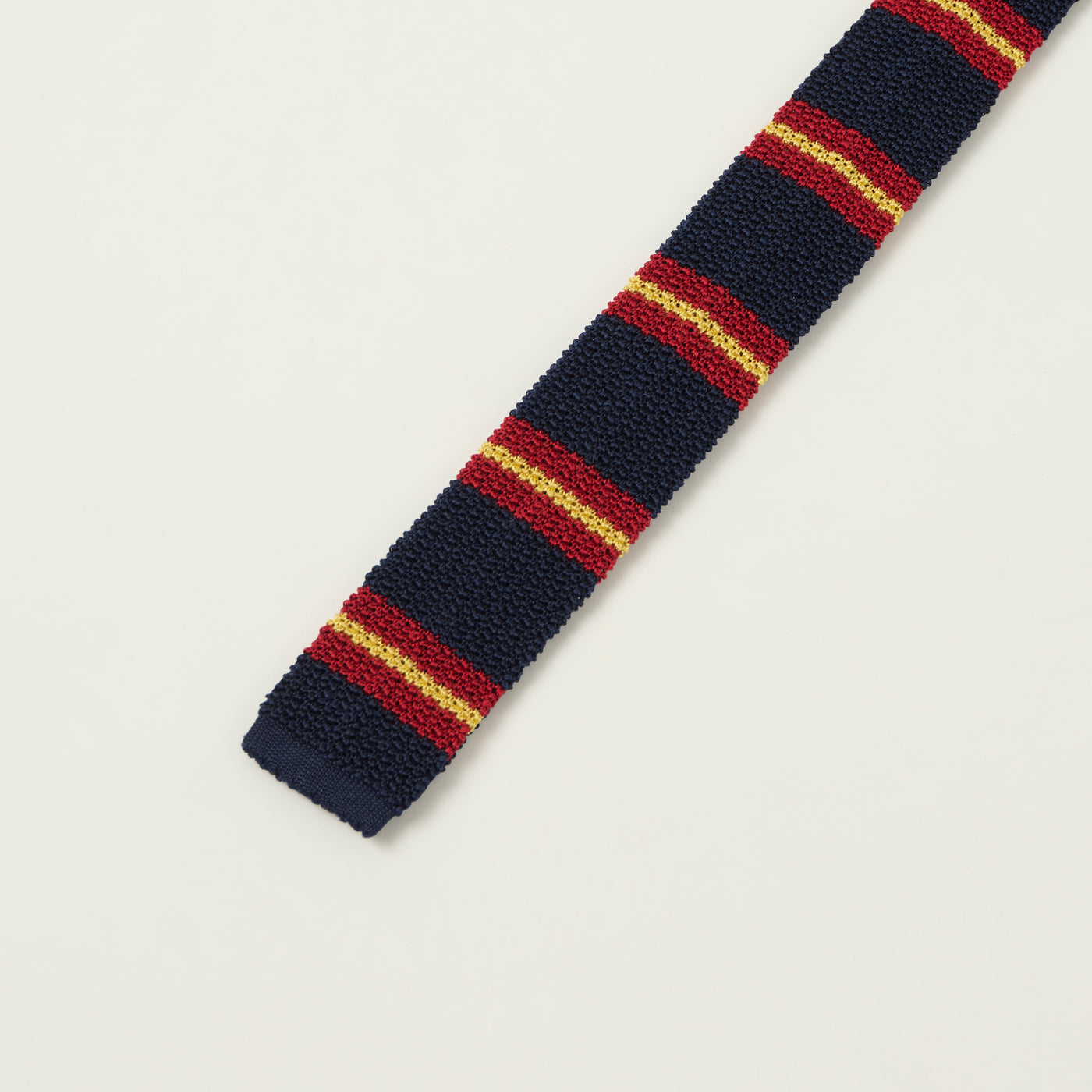 Beams Plus Striped Knitted Tie - Navy