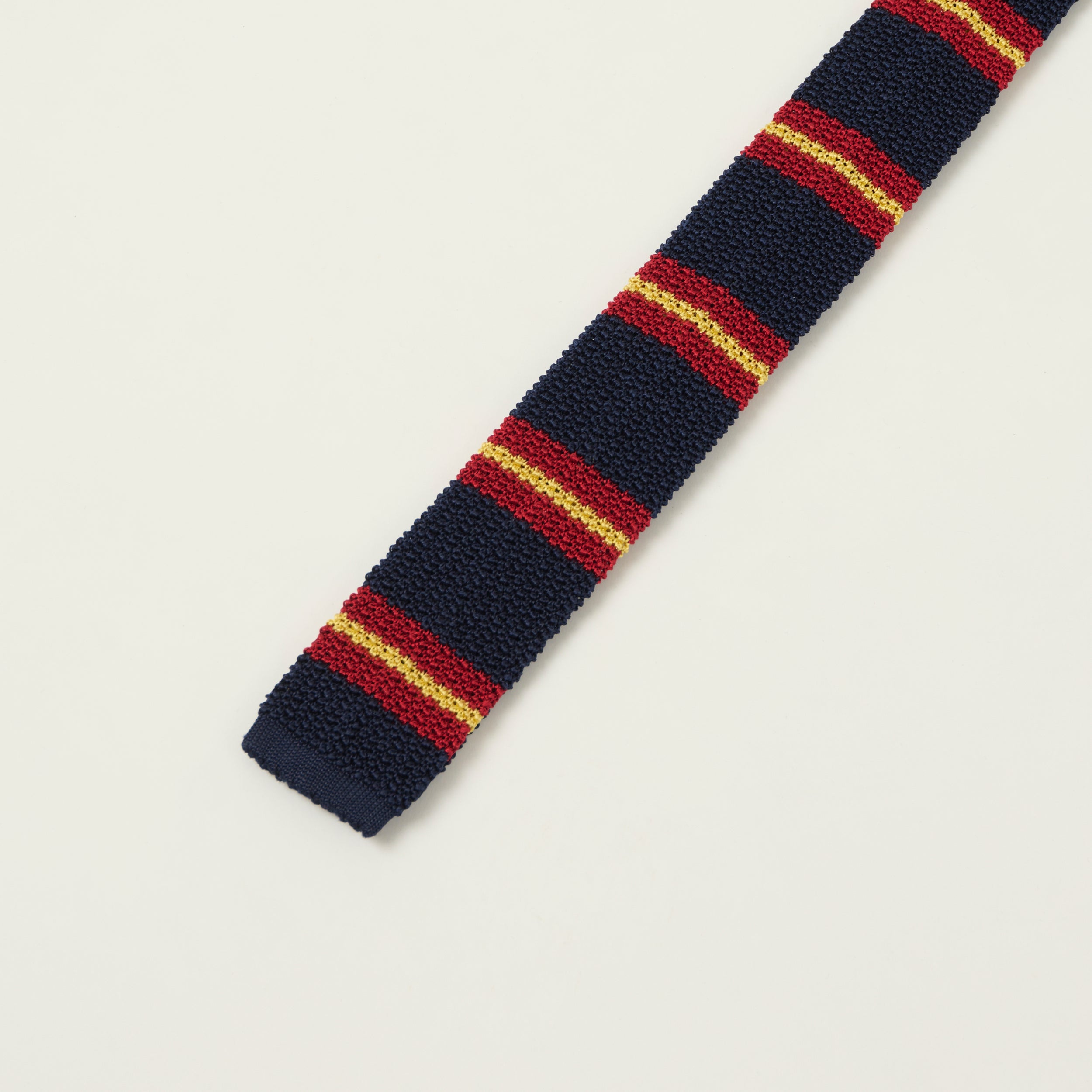 Beams Plus Striped Knitted Tie - Navy