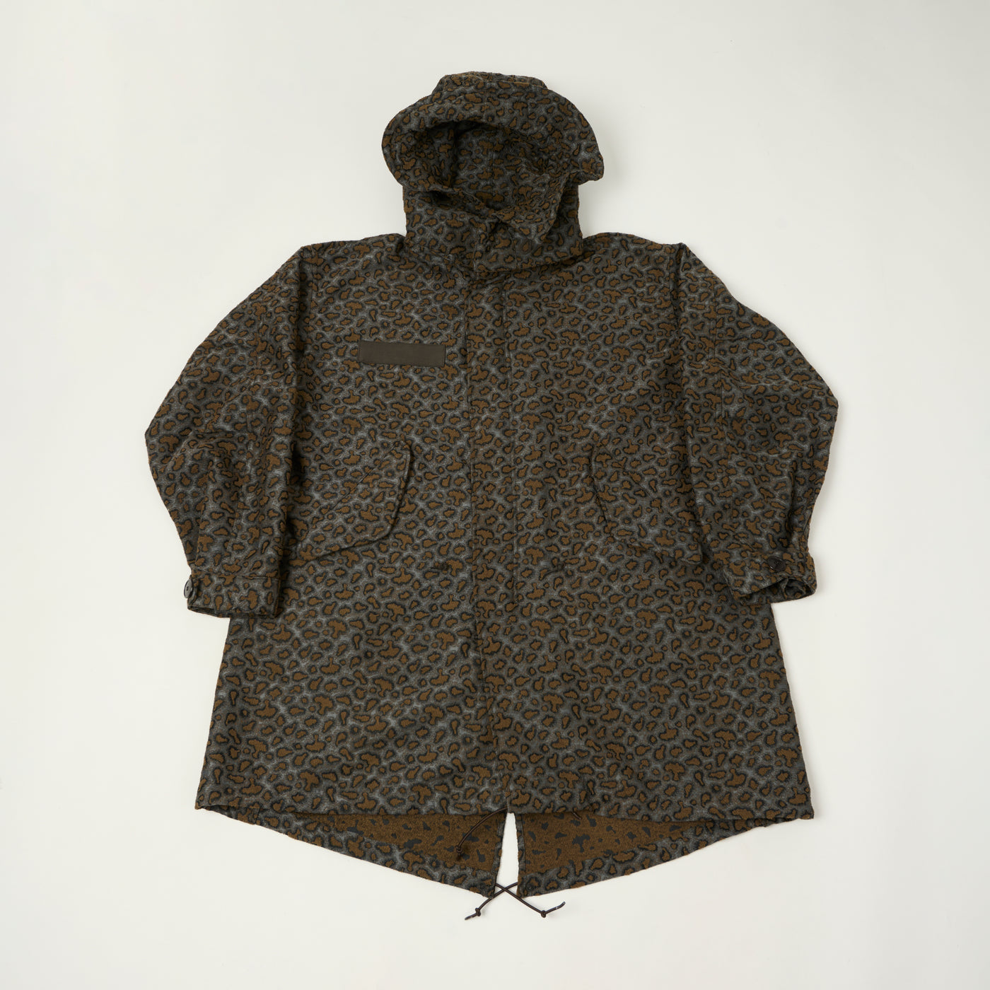 Beams Plus Camo Jacquard Parka - Charcoal