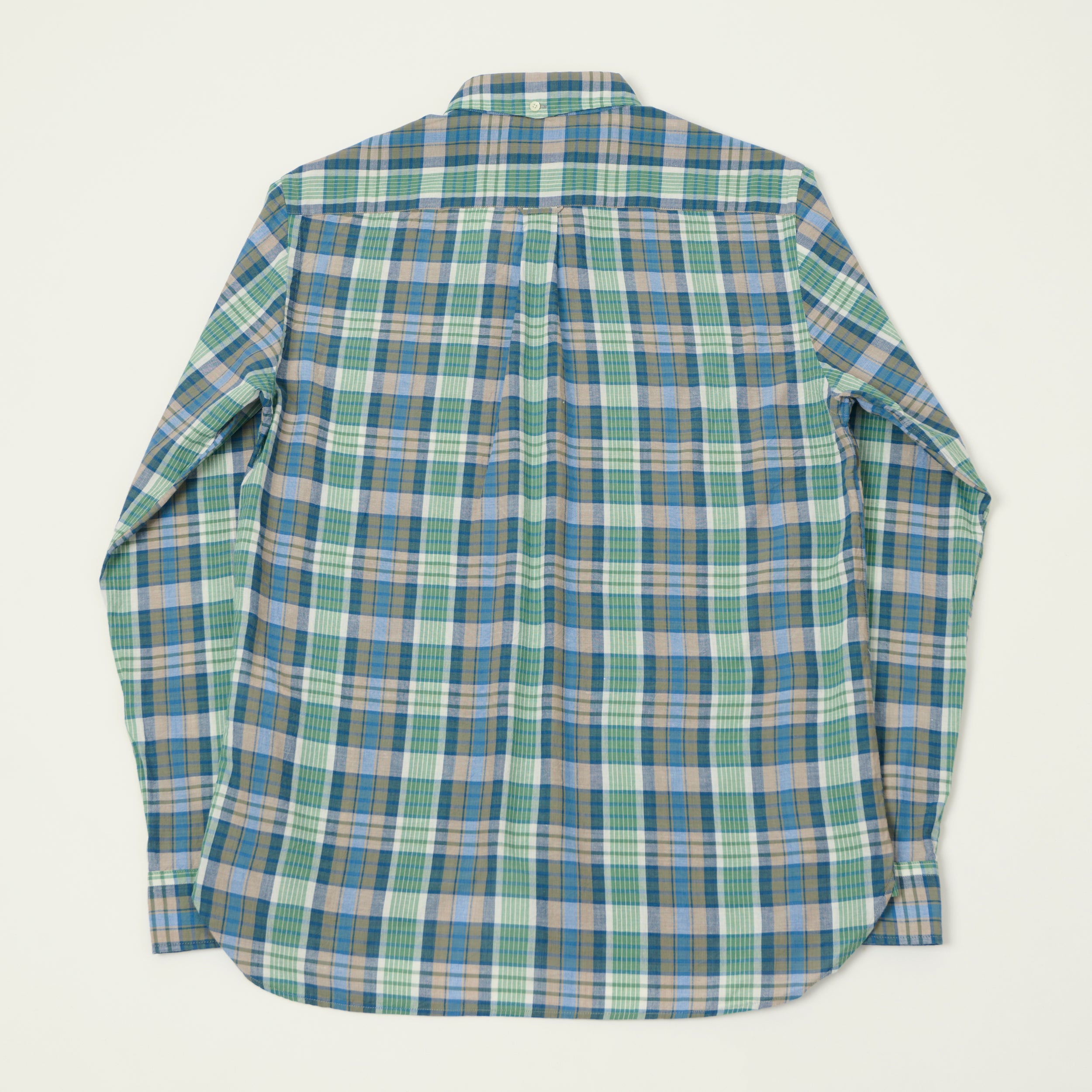 Beams Plus Madras Button Down Shirt - Blue