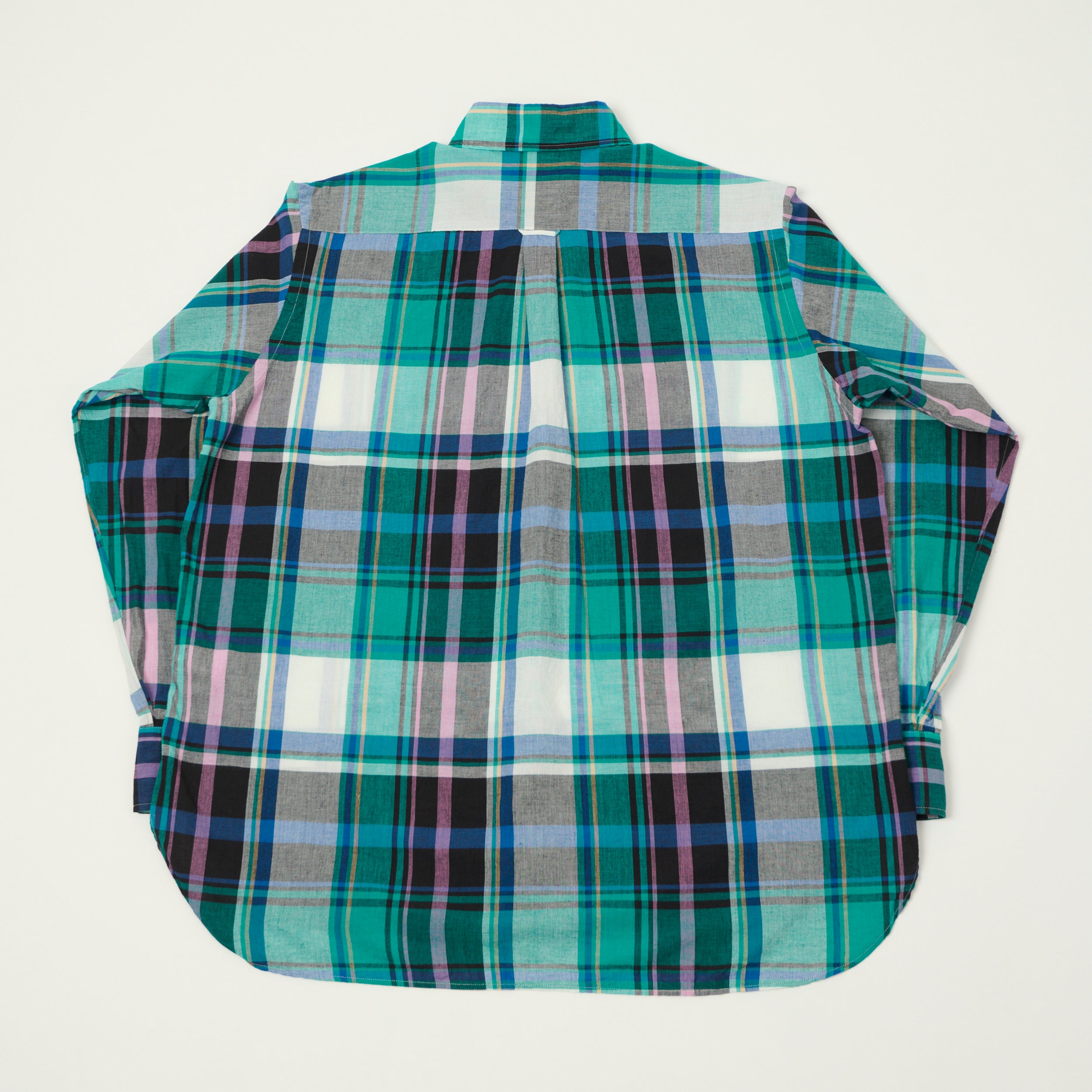 Beams Plus Madras Button Down Shirt - Green