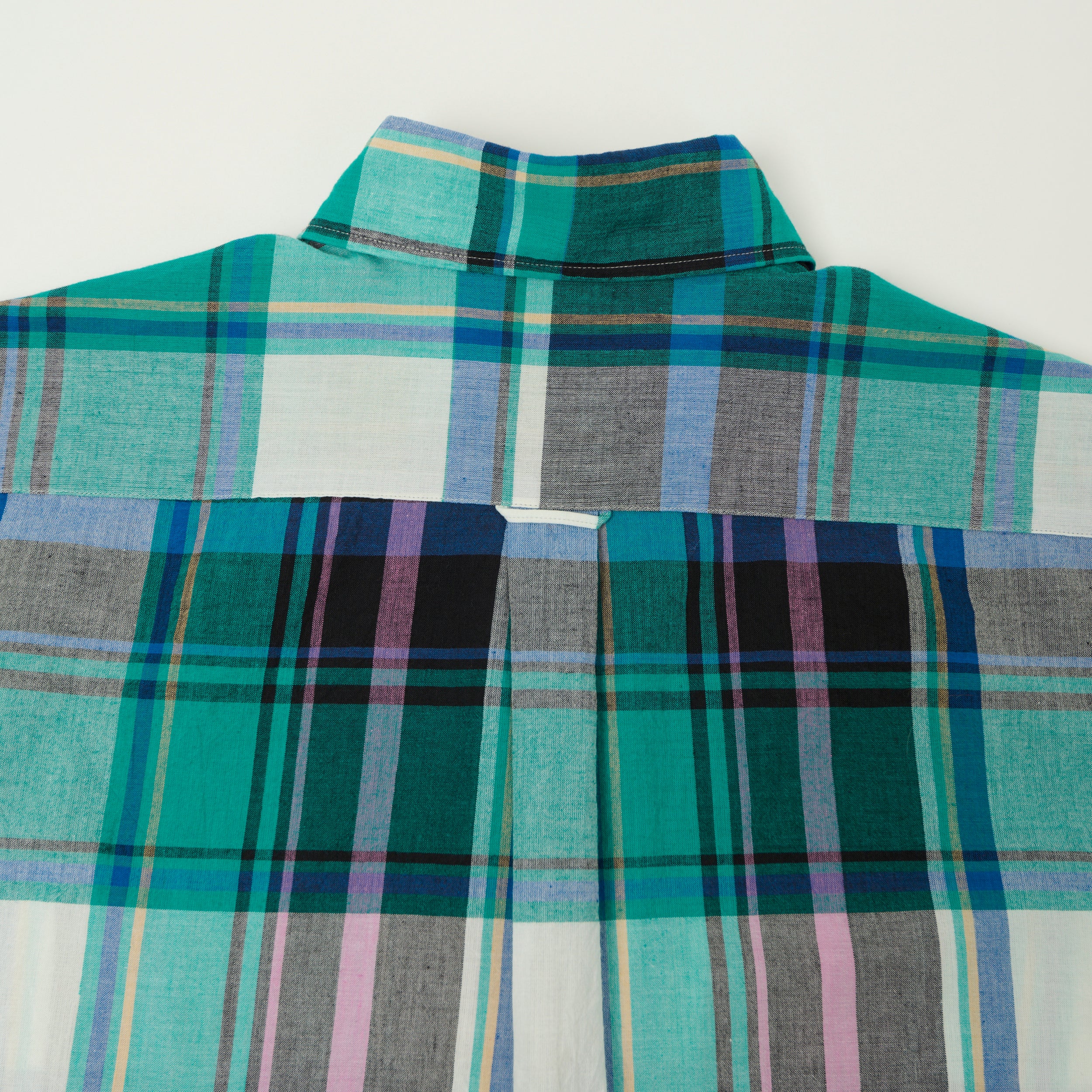 Beams Plus Madras Button Down Shirt - Green