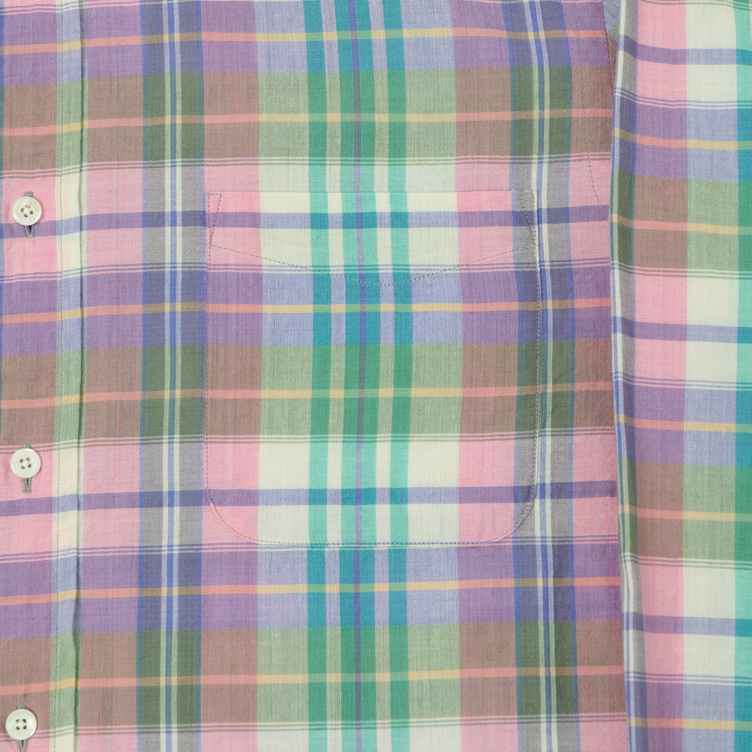 Beams Plus Madras Button Down Shirt - Pink