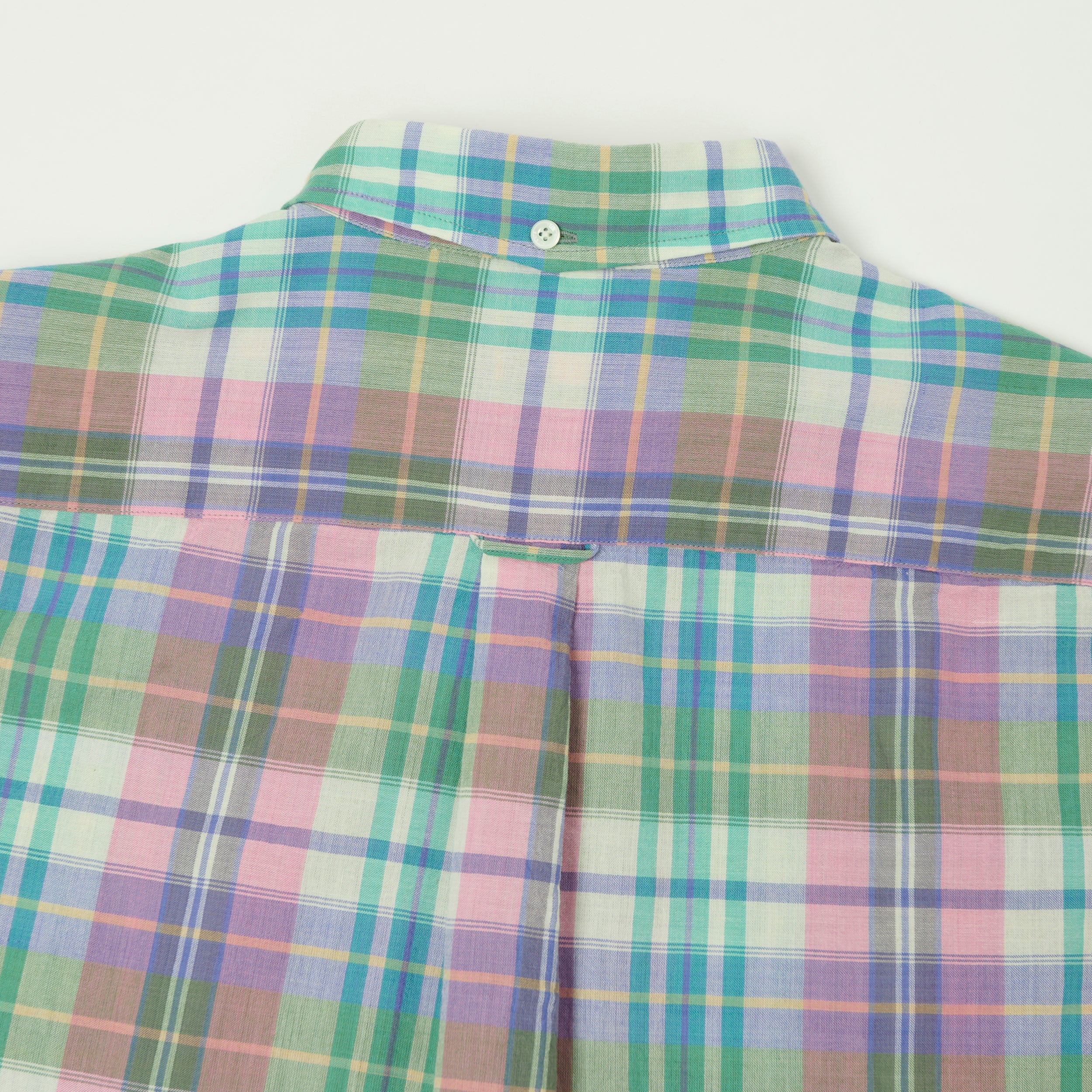 Beams Plus Madras Button Down Shirt - Pink