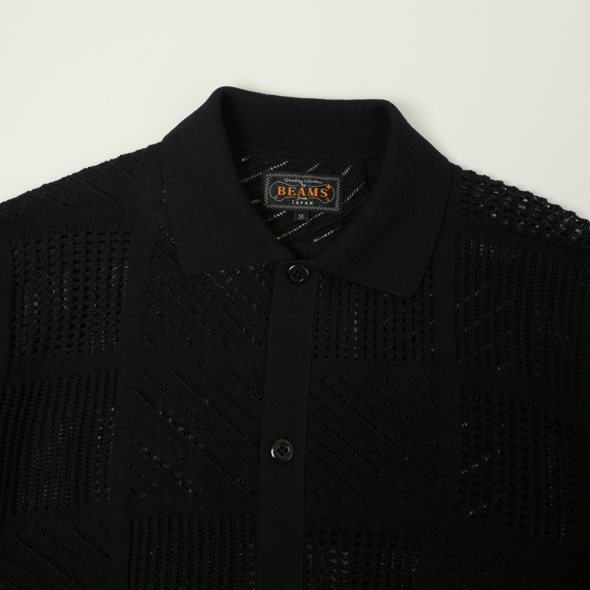 Beams Plus Open Knit Short Sleeve Shirt - Black – SON OF A STAG