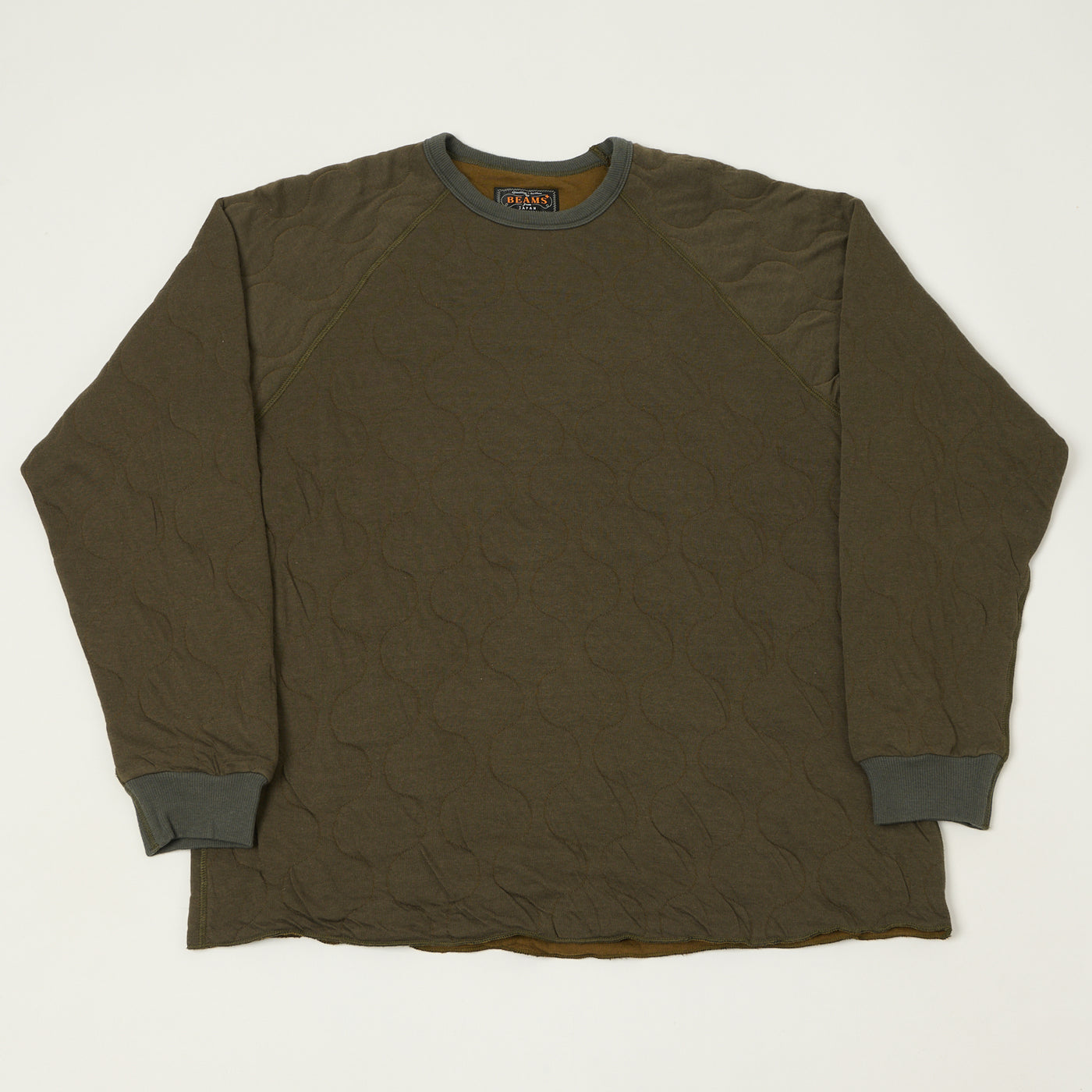 Beams Plus Military Quilt Sweatshirt - Olive