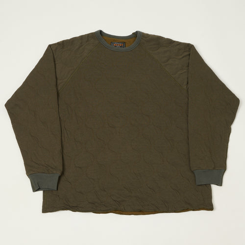 Beams Plus Military Quilt Sweatshirt - Olive