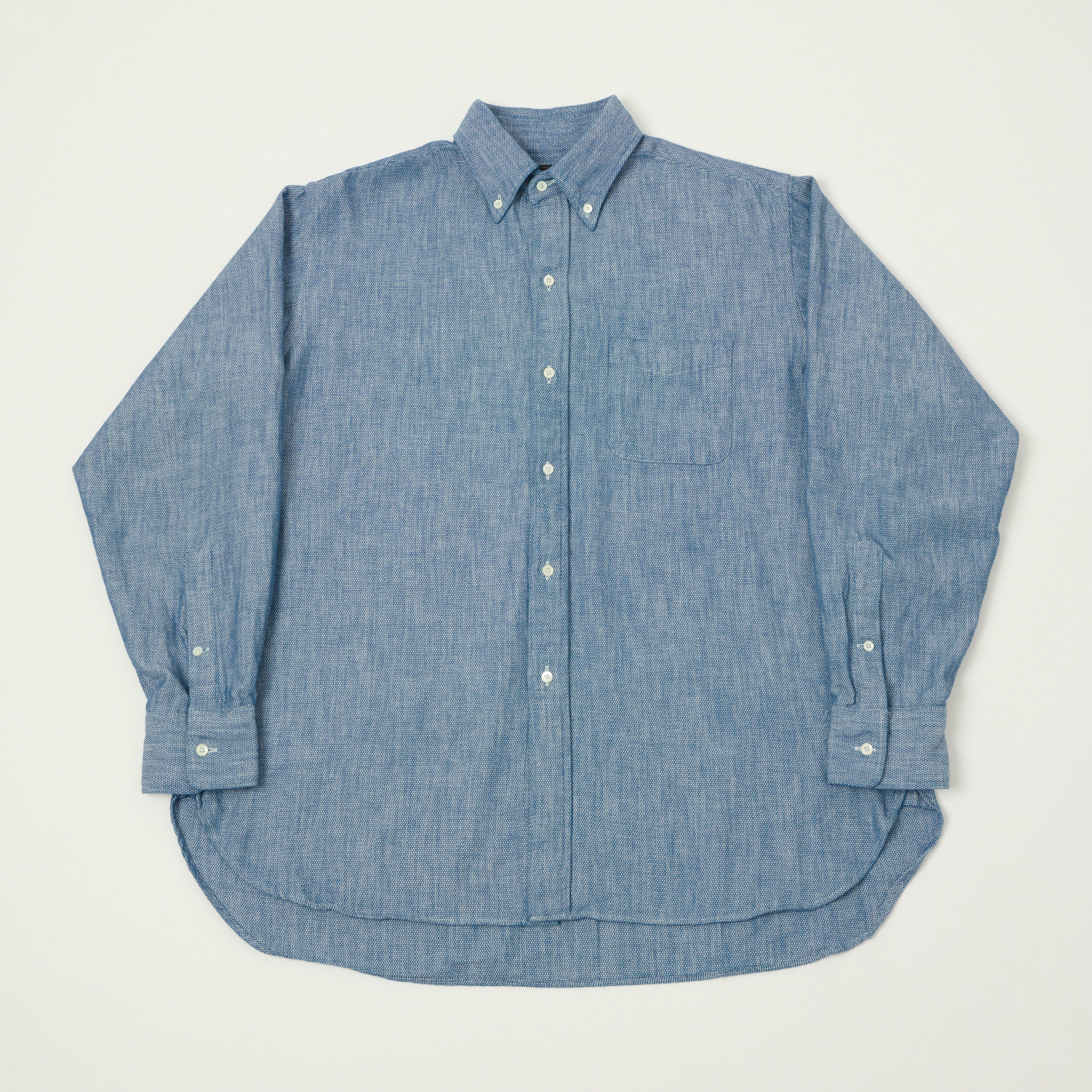 Beams Plus Band Collar Chambray Shirt - Indigo – SON OF A STAG