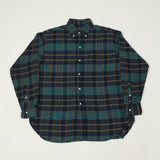 Beams Plus Button Down Plaid Shirt - Blue