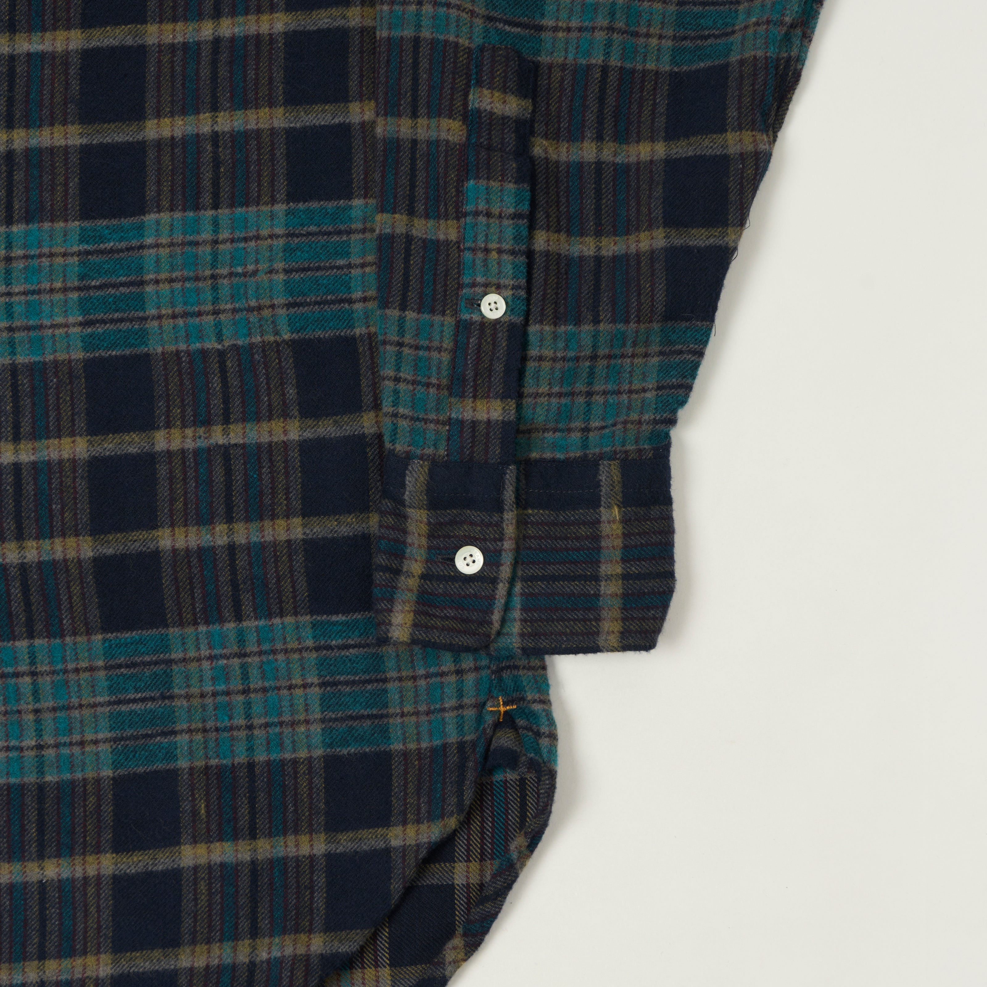 Beams Plus Button Down Plaid Shirt - Blue