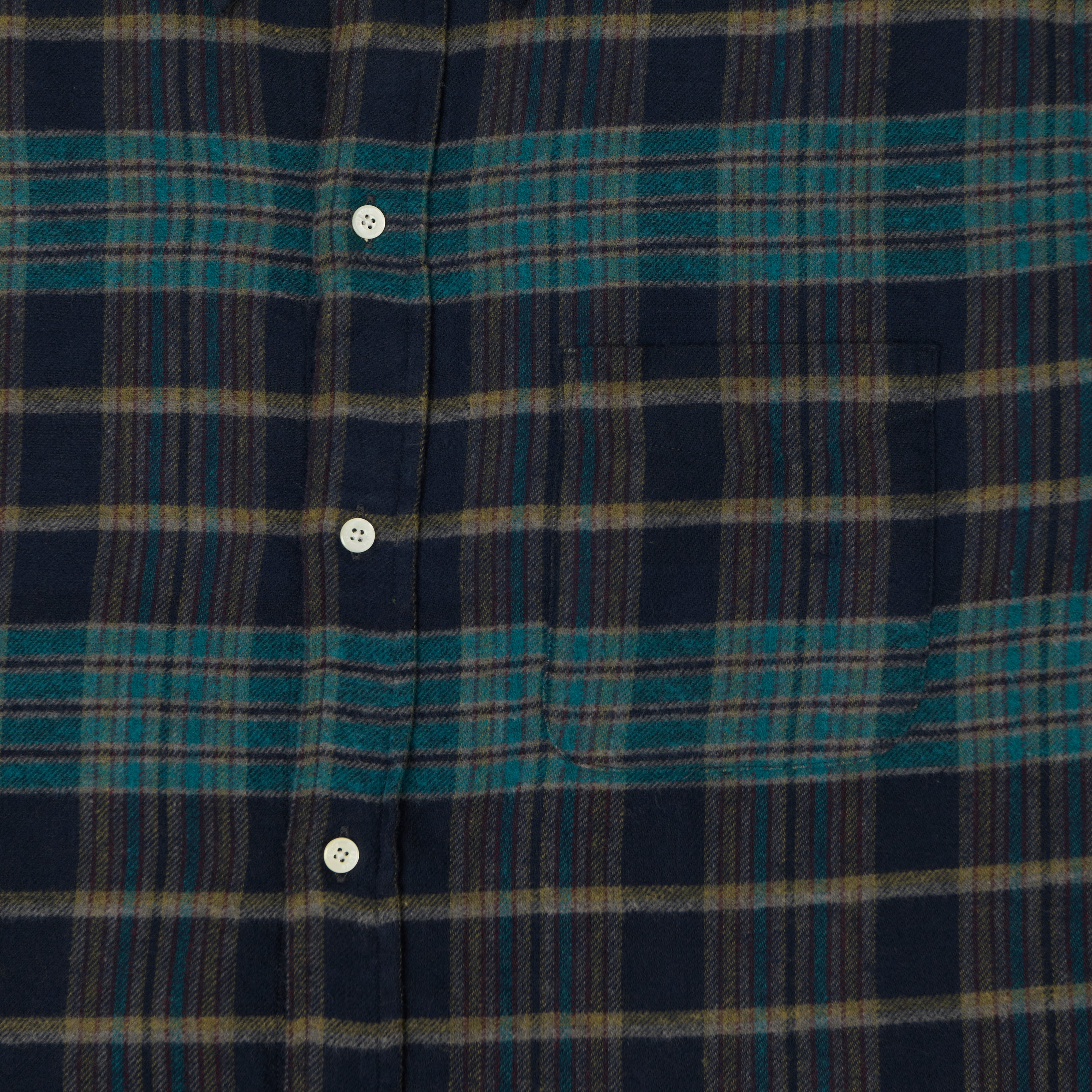 Beams Plus Button Down Plaid Shirt - Blue