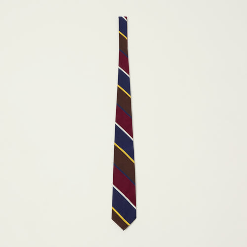 Beams Plus Preppy Striped Tie - Navy/Burgundy
