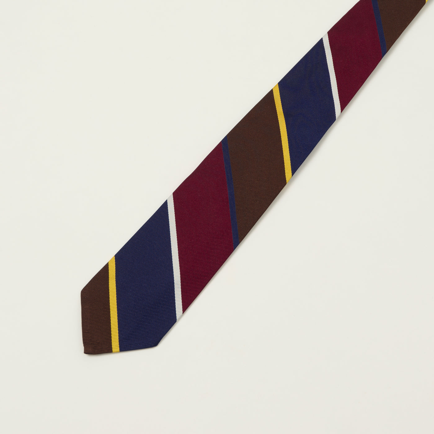 Beams Plus Preppy Striped Tie - Navy/Burgundy