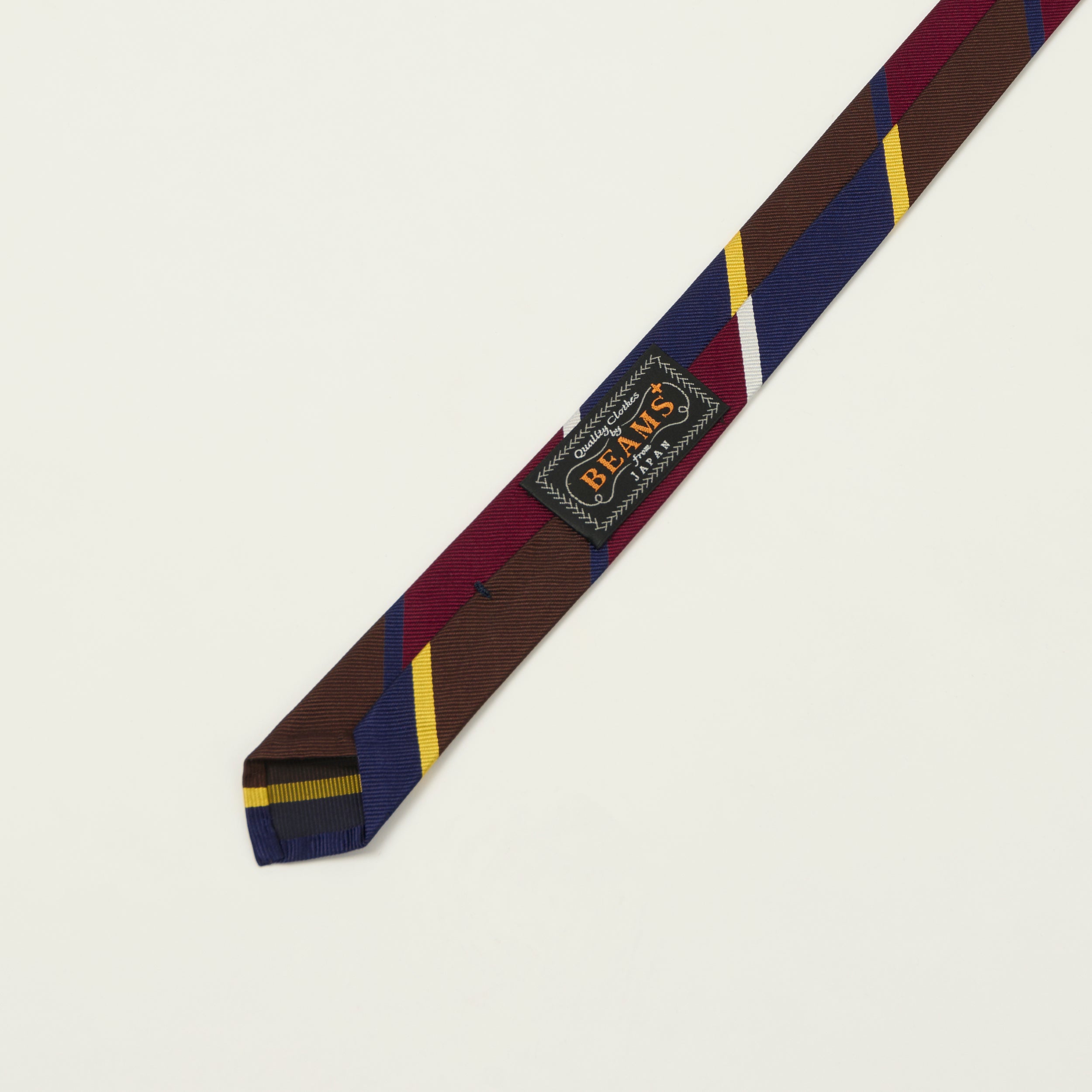 Beams Plus Preppy Striped Tie - Navy/Burgundy
