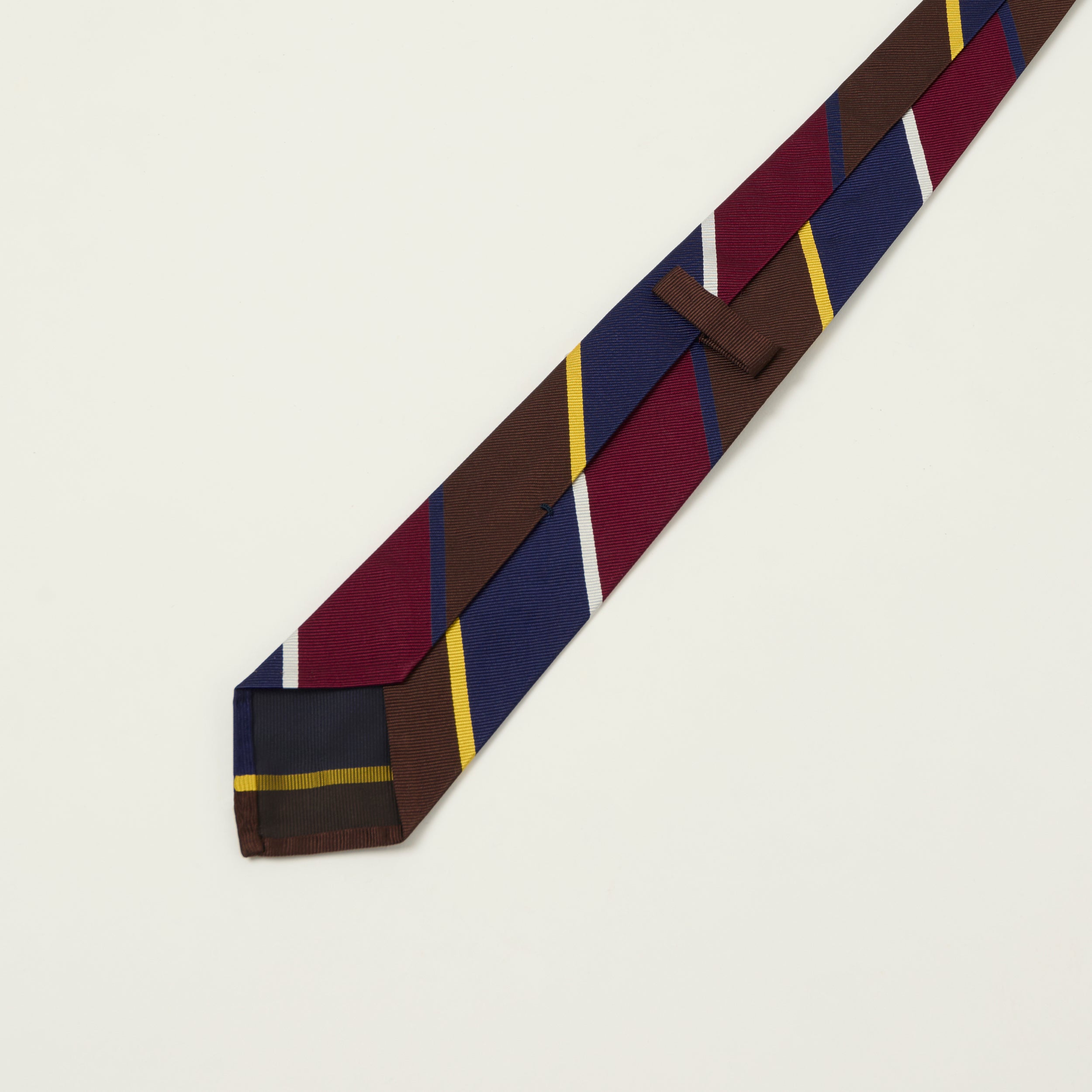 Beams Plus Preppy Striped Tie - Navy/Burgundy