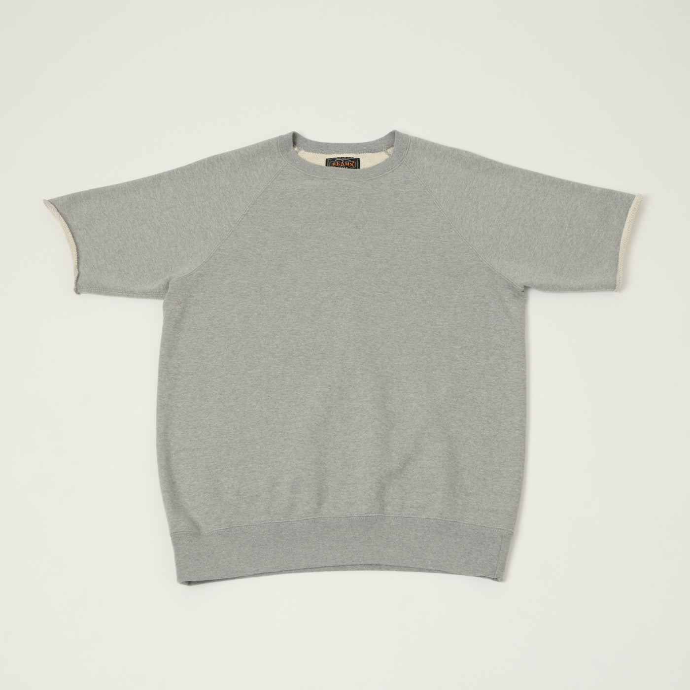 Beams Plus Cut Off Sleeve Raglan Sweatshirt - Heather Grey