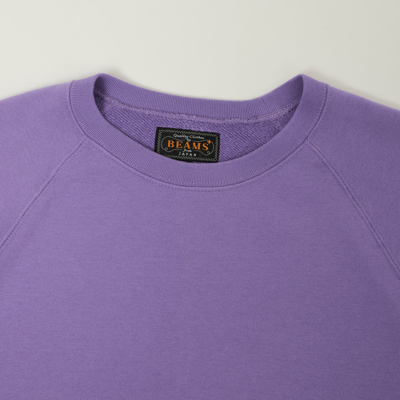 Beams Plus Cut Off Sleeve Raglan Sweatshirt - Purple