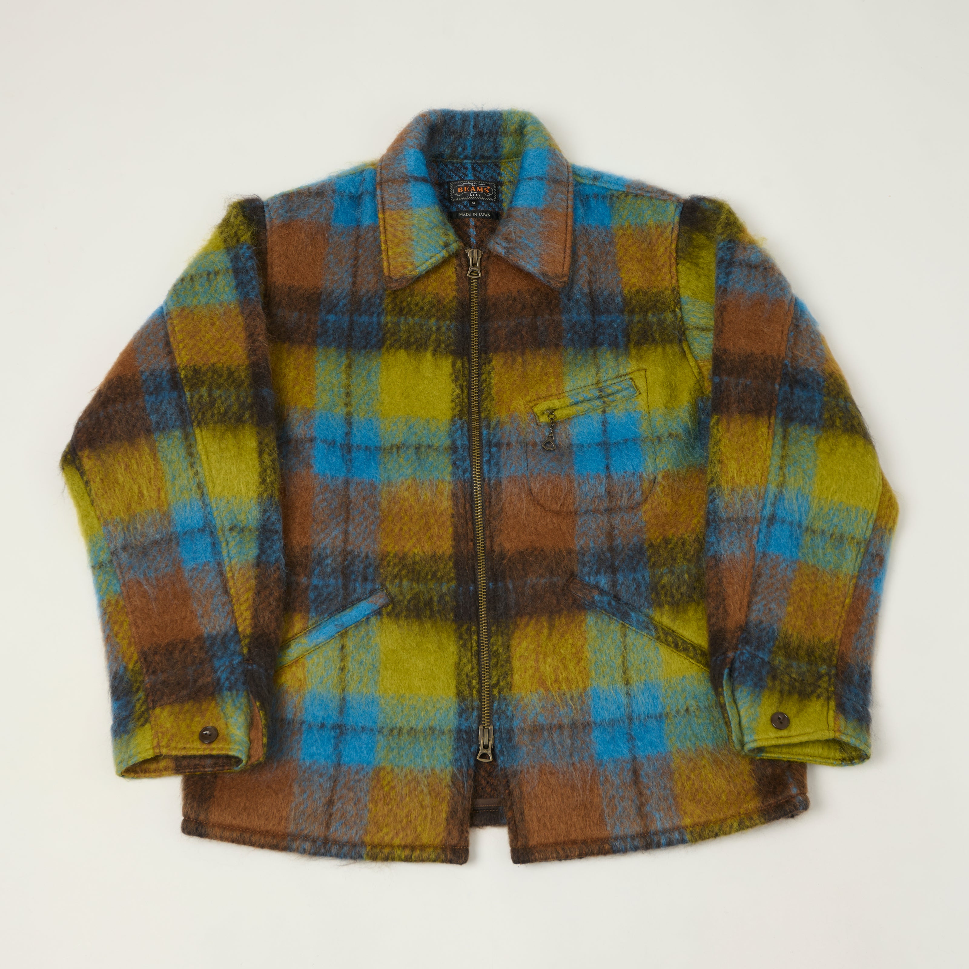 Beams Plus Brushed Mohair Plaid Sports Jacket - Brown/Multi – SON