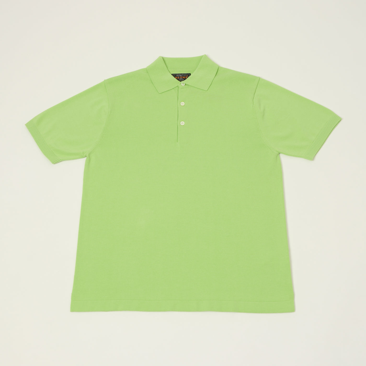 Beams Plus Lightweight Knit Polo Shirt - Light Green