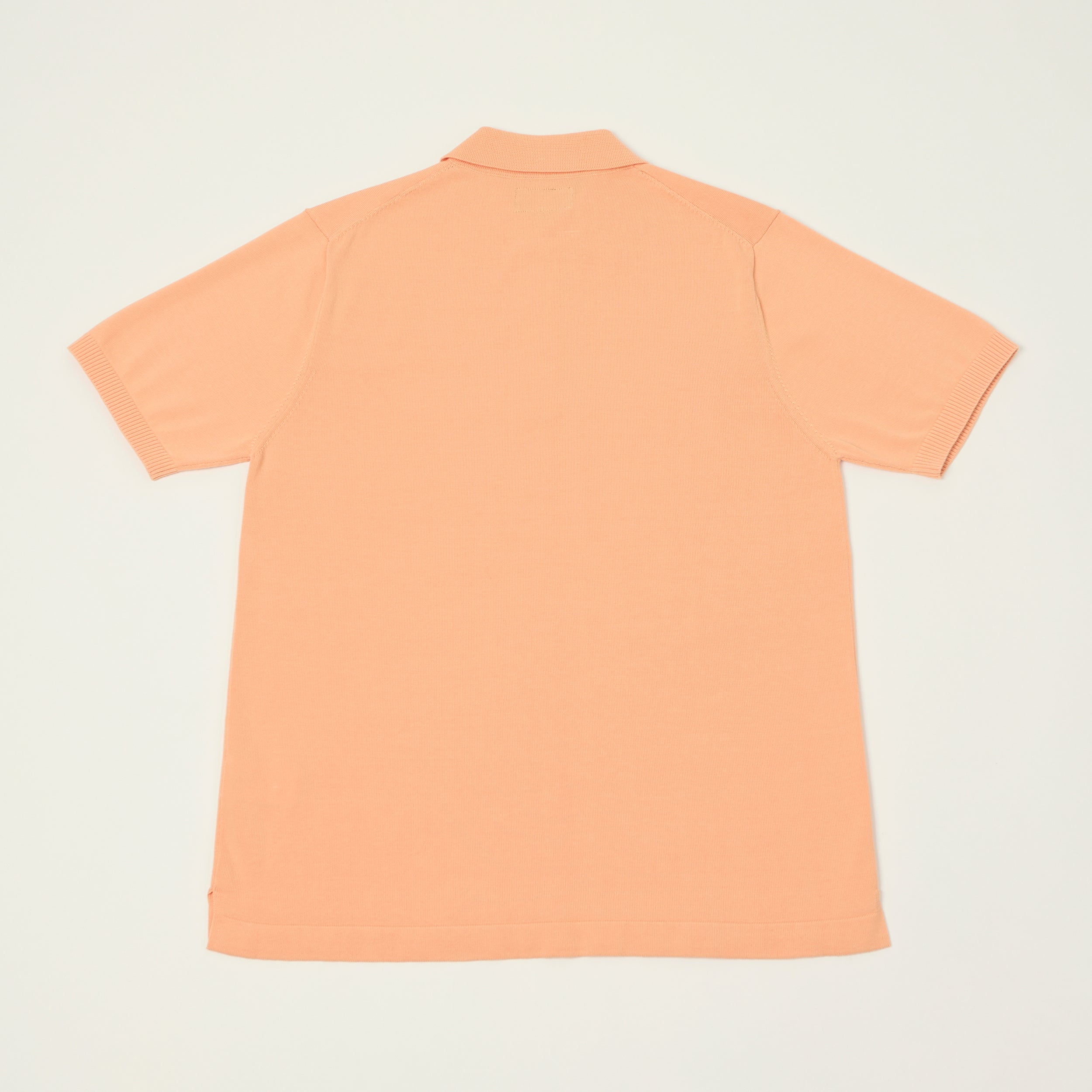 Beams Plus Lightweight Knit Polo Shirt - Orange