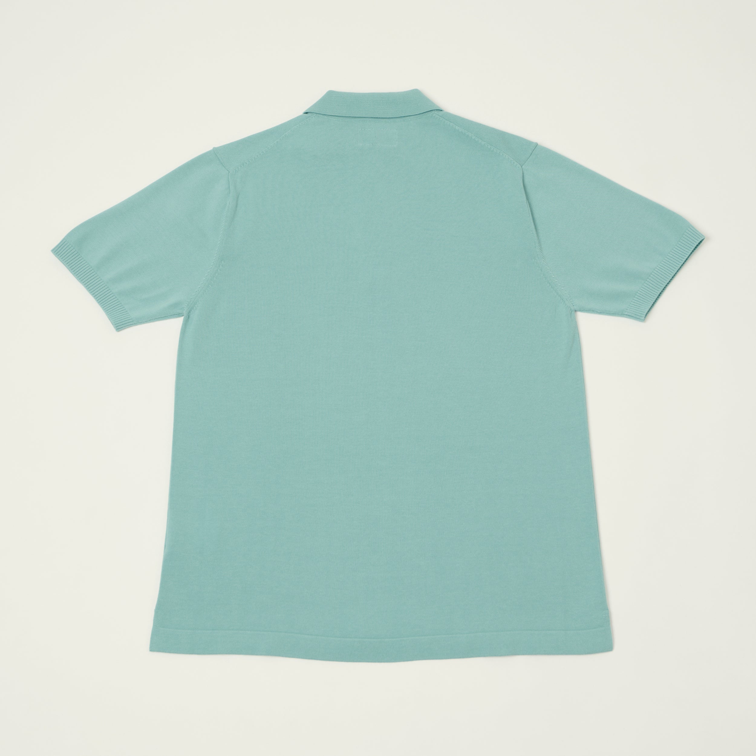 Beams Plus Lightweight Knit Polo Shirt - Turquoise