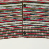 Beams Plus Jacquard Knit Stripe Cardigan - Red